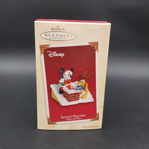 Hallmark Keepsake 2005 Christmas Ornament Disney Santa's Helpers Mickey Pluto