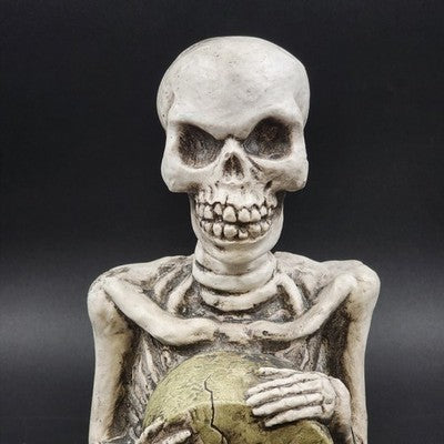 Halloween Resin Molded RIP Skeleton Grave Stone Serpent 13.5" Yard Decoration