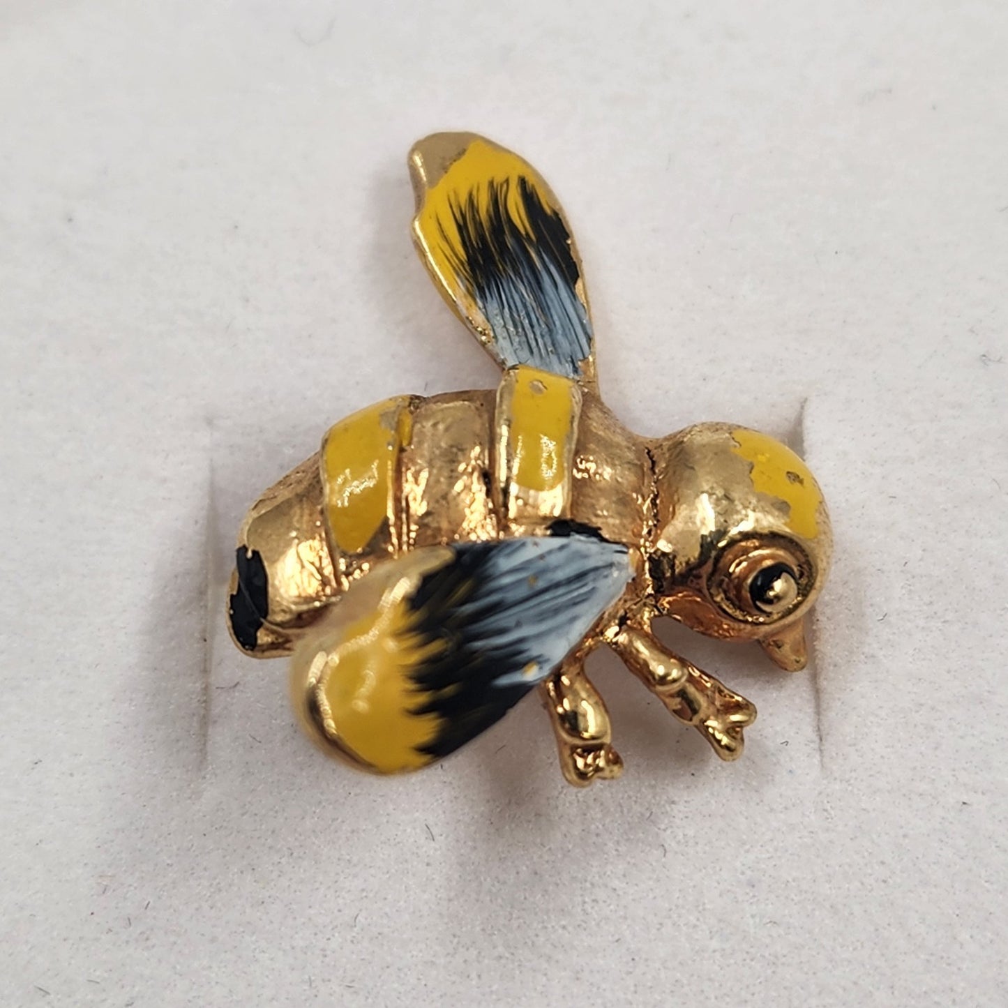 Bumble Bee Brooch Pin Gold & Black Enamel Bug Design Cute Fashion Accessory