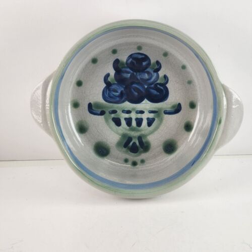 MA Hadley 1 Qt Covered Casserole Dish Bouquet Pattern Inside Bowl Plain Lid 6.5"