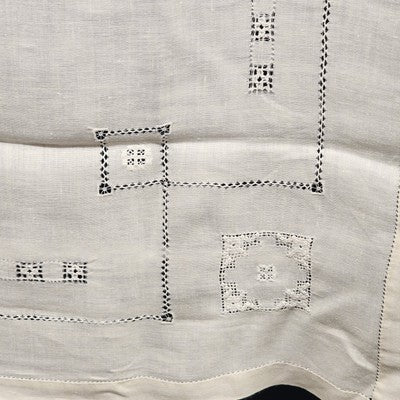 White Tablecloth Cutwork Drawn Thread Hardanger Embroidery Design Square 32"x32"