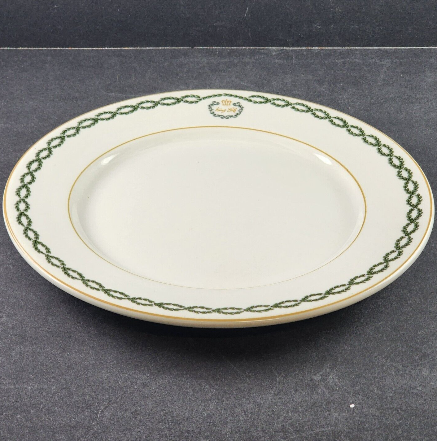 Shenango China King Cole Restaurant Dinner Plates White Green Anchor Hocking 11"
