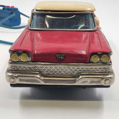 Nomura Red 1959 Ford Skyline Diecast Car 11" Battery Op Japan Vintage