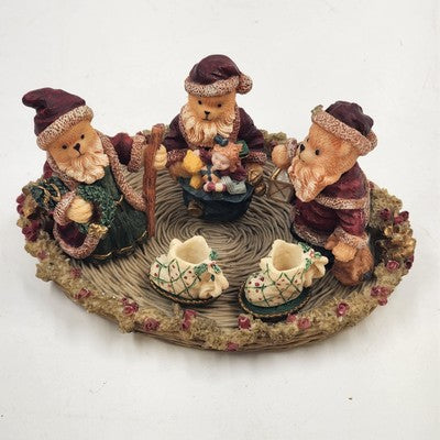 Cherished Moments Santa Bears 1799 Tea Time Mini Tea Set 6" Vintage 1995