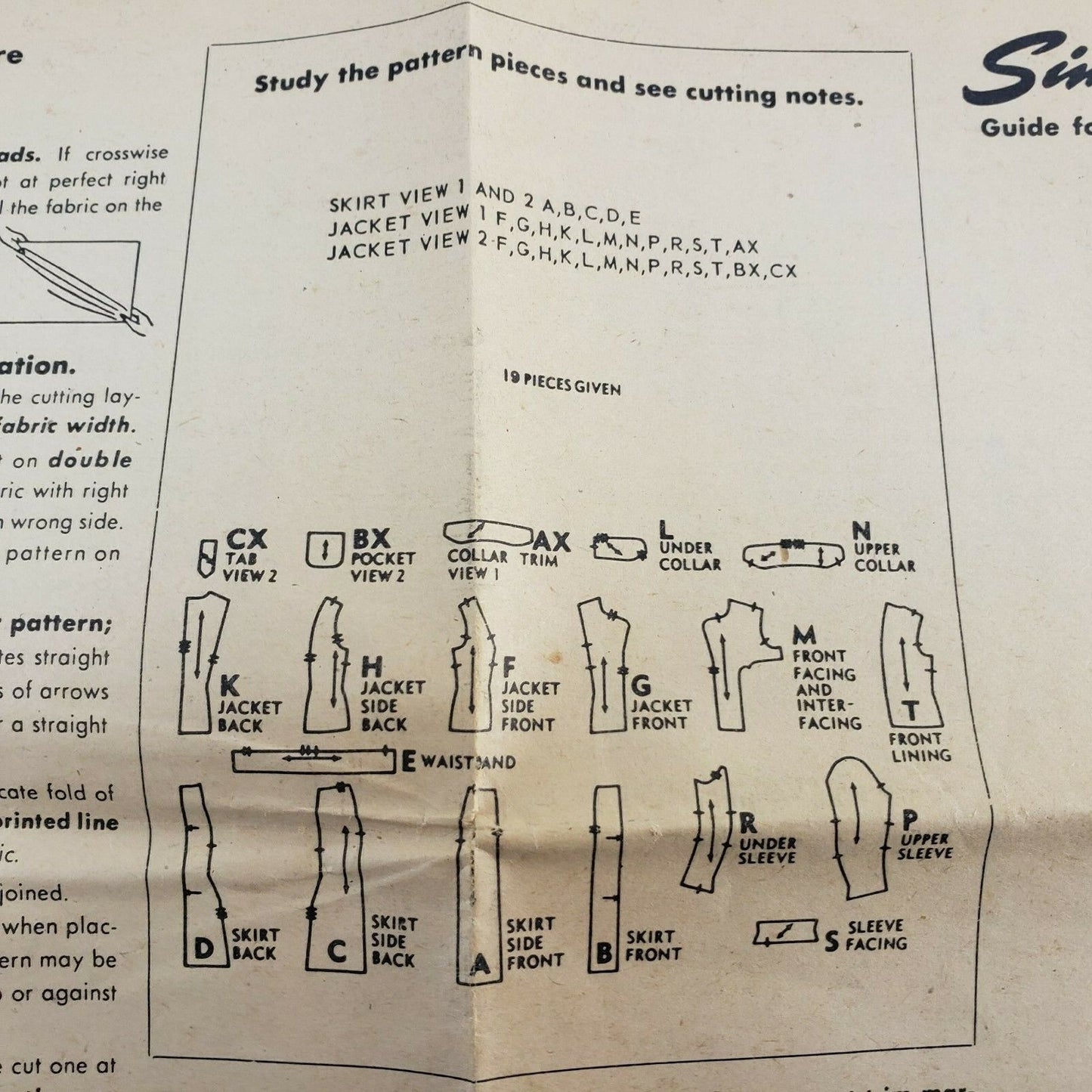 Women Misses 2-Piece Suit Size 12 Bust 32 Simplicity Printed Sewing Pattern 2218