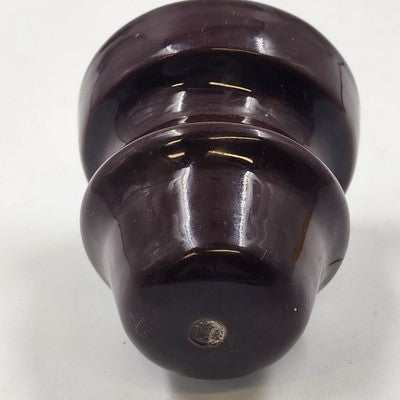 1953 Dark Brown Ceramic Porcelain Insulator 3.5" Tall x 3.25" Wide