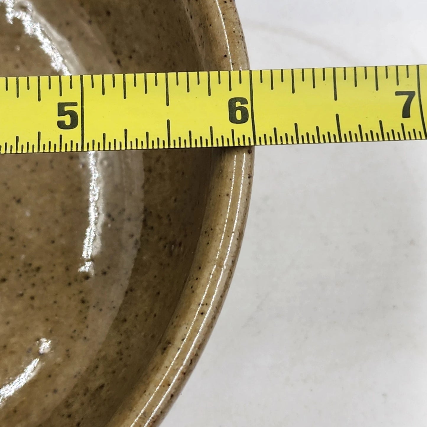 Speckled Glazed Bowl Stoneware Studio Pottery Gradual Turned Sides 6”x2”