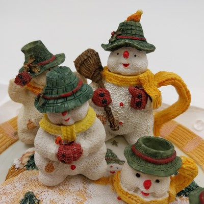 Wong's Mini Tea Set Yellow Snowman Polyresin Teapot 5.5" Decor