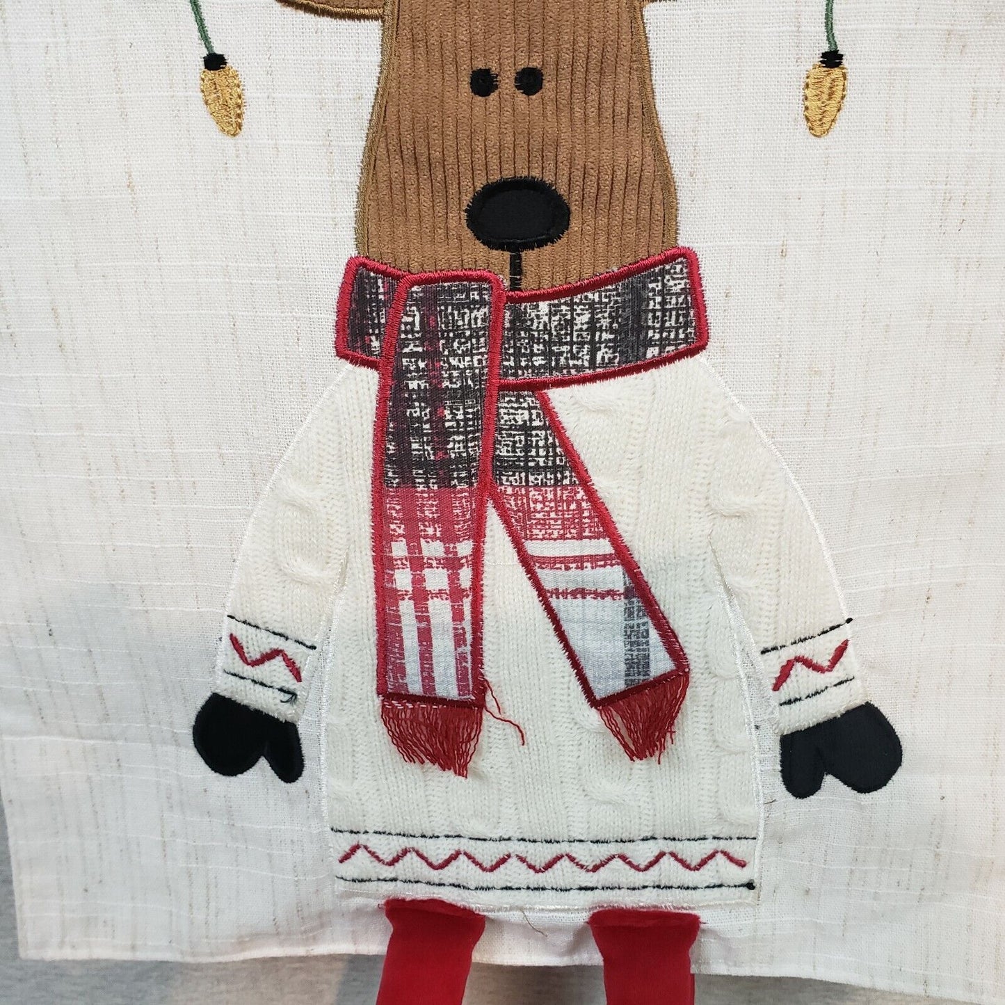 Nicole Miller Christmas Reindeer Table Runner New 14" x 72" Legs Over the Ends