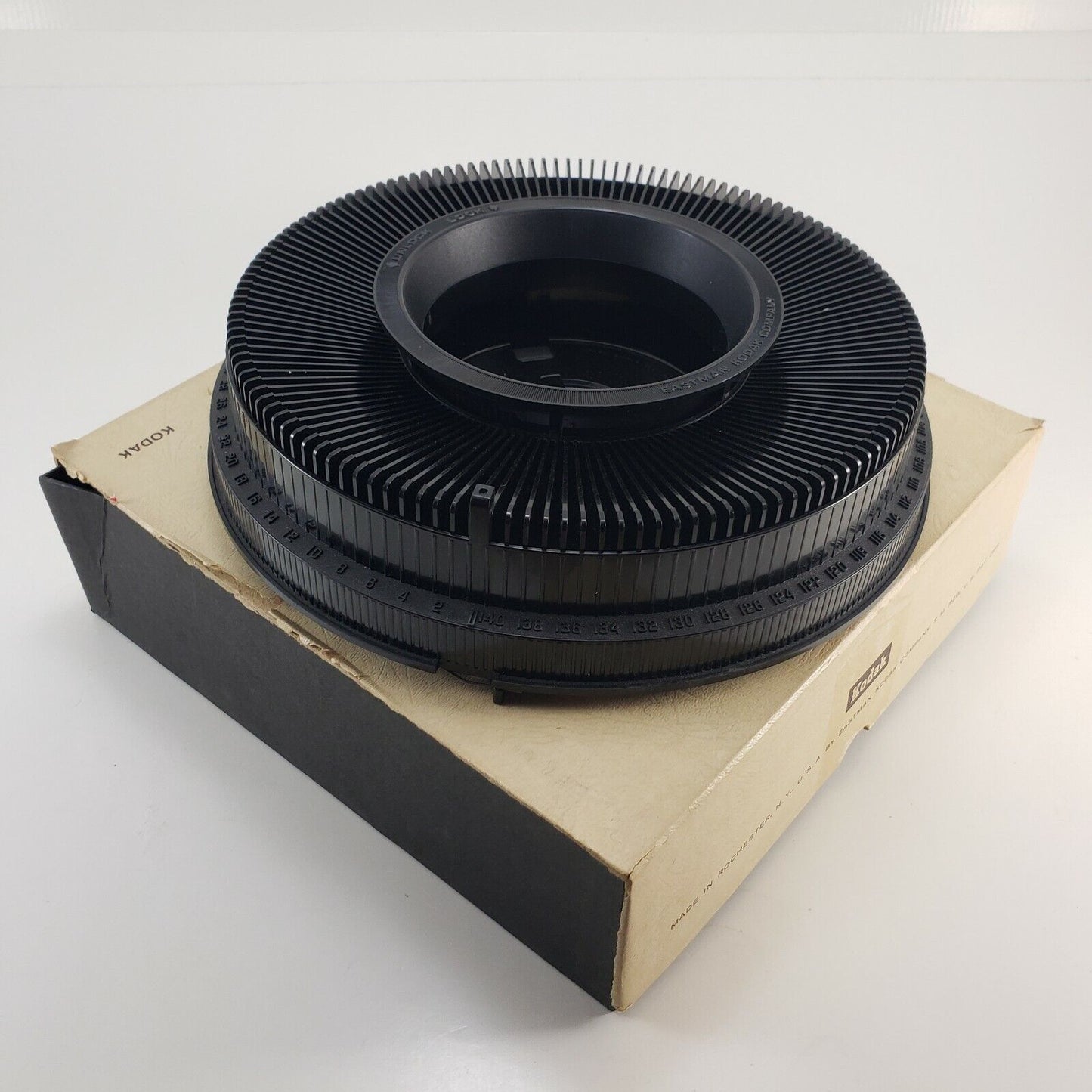 Kodak Rotary Carousel Slide Projector Tray 140 Slide Capacity Tray & Box Vintage