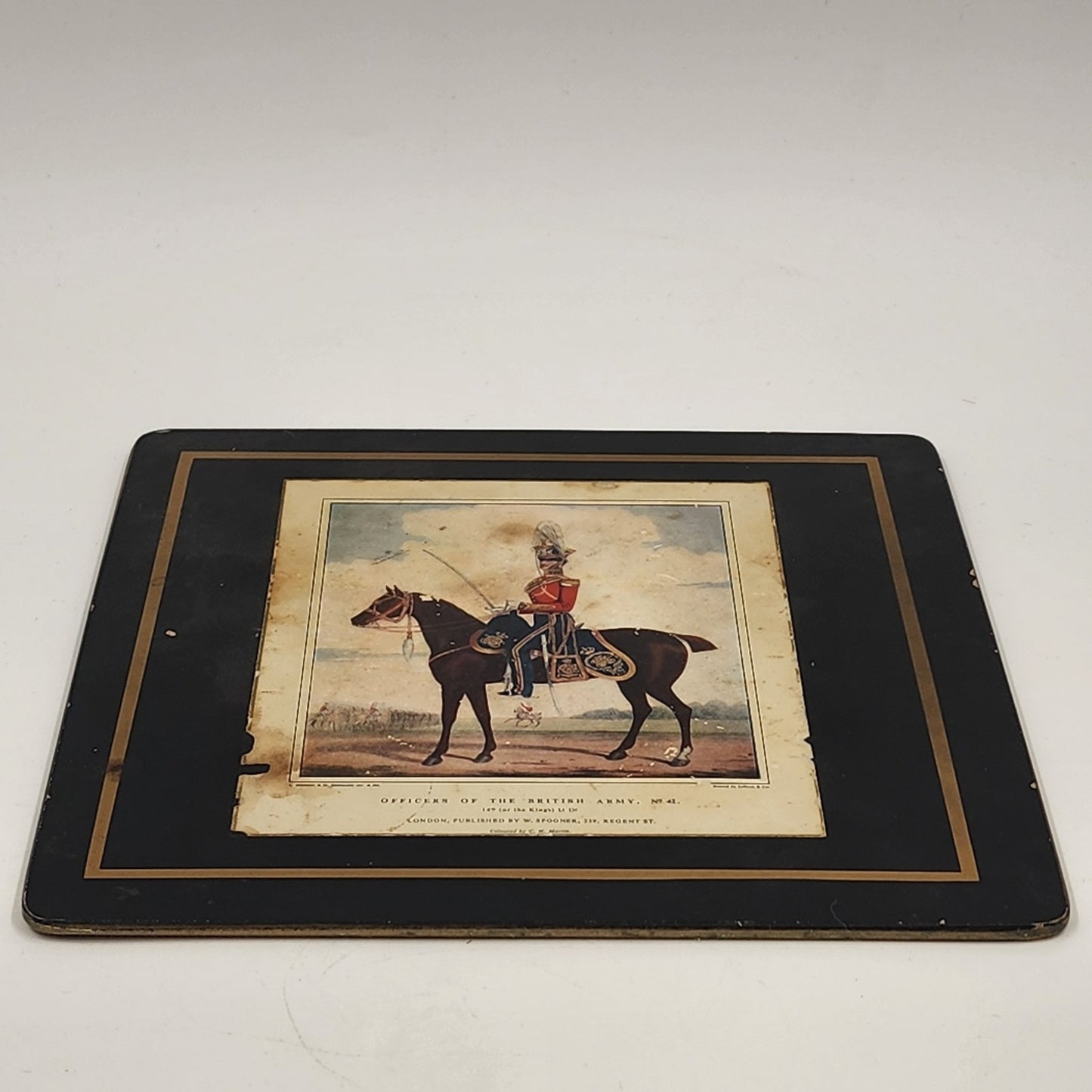 Officers Of The British Army No 42 Image Print Hardboard Frame Black Matted
