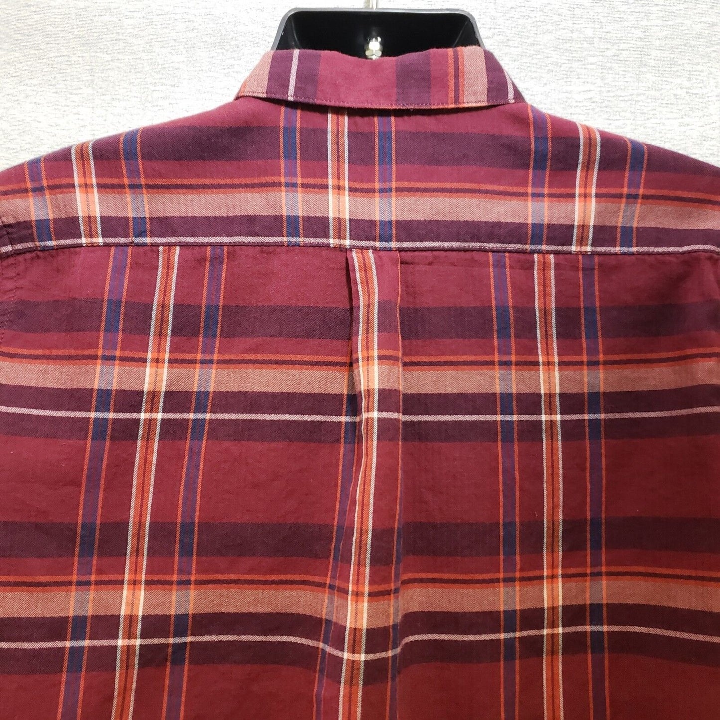 Joe Fresh Women Plaid Shirt Top Red Shades Button Down Long Sleeve Large Pockets