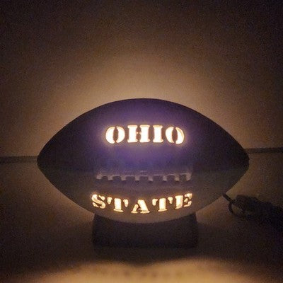 Ohio State Ceramic Football Lamp Nightlight Tested Works Vtg Fun Decor Design