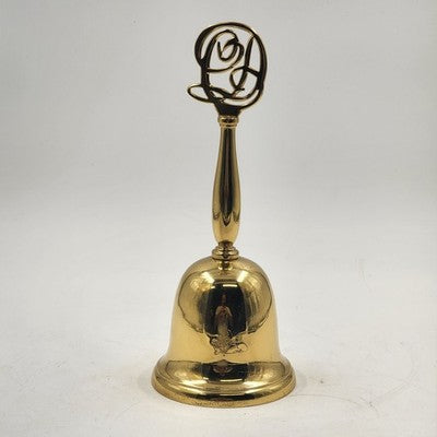 Dept 56 Brass Bell Long Decorative Handle with Logo Polished Etched Dog 4" x 10"
