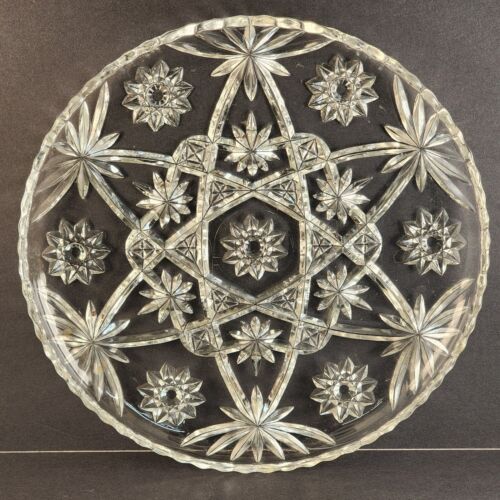 Anchor Hocking Star of David Clear Glass Large Platter 13½" Tray