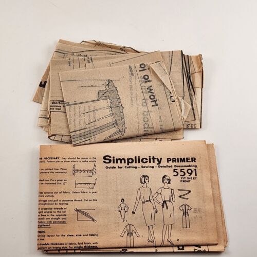 Simplicity 5591 Vintage Sewing Pattern 1964 Basic Misses Women's Dress Size 18½