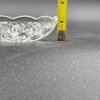 2 Pressed Glass Bobeche Chandelier Part Cups 4" Scalloped Edge