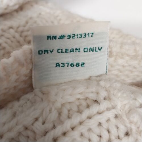 Aran Crafts Ireland Cable Knit Sweater M Ladies Cream Long Cardigan Button Wool