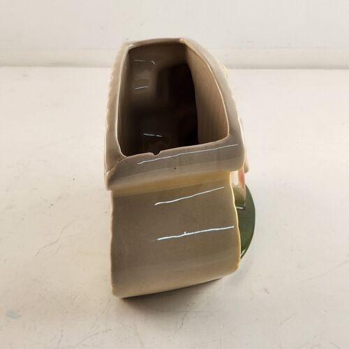 Royal Copley Dog Pottery Planter Vintage Yellow Green Flower Pot MCM
