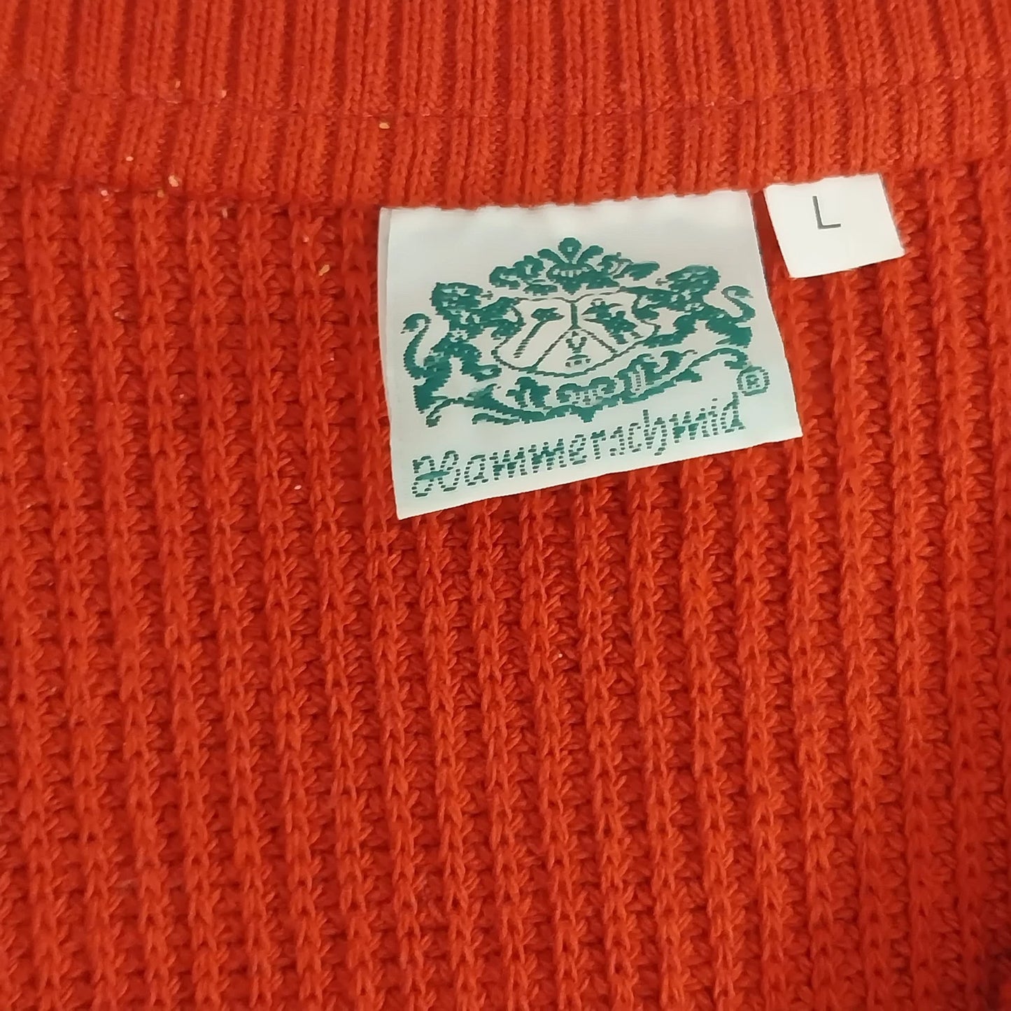 Hammerschmid Womens Red Cotton Knit Quarter Zip Short Sleeve Collared Top Size L
