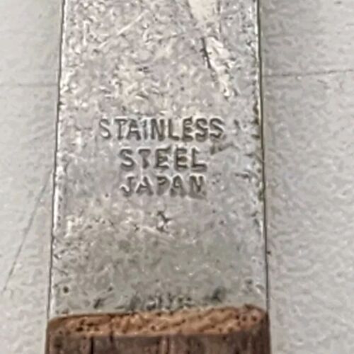 8 pc Fondue Forks Appitizer Serving Stainless Steel Wood MCM Long Handle 1970s