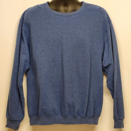 Sweatshirt Men's Large Fruit Of The Loom Long Sleeve Navy Blue Fleece Pullover