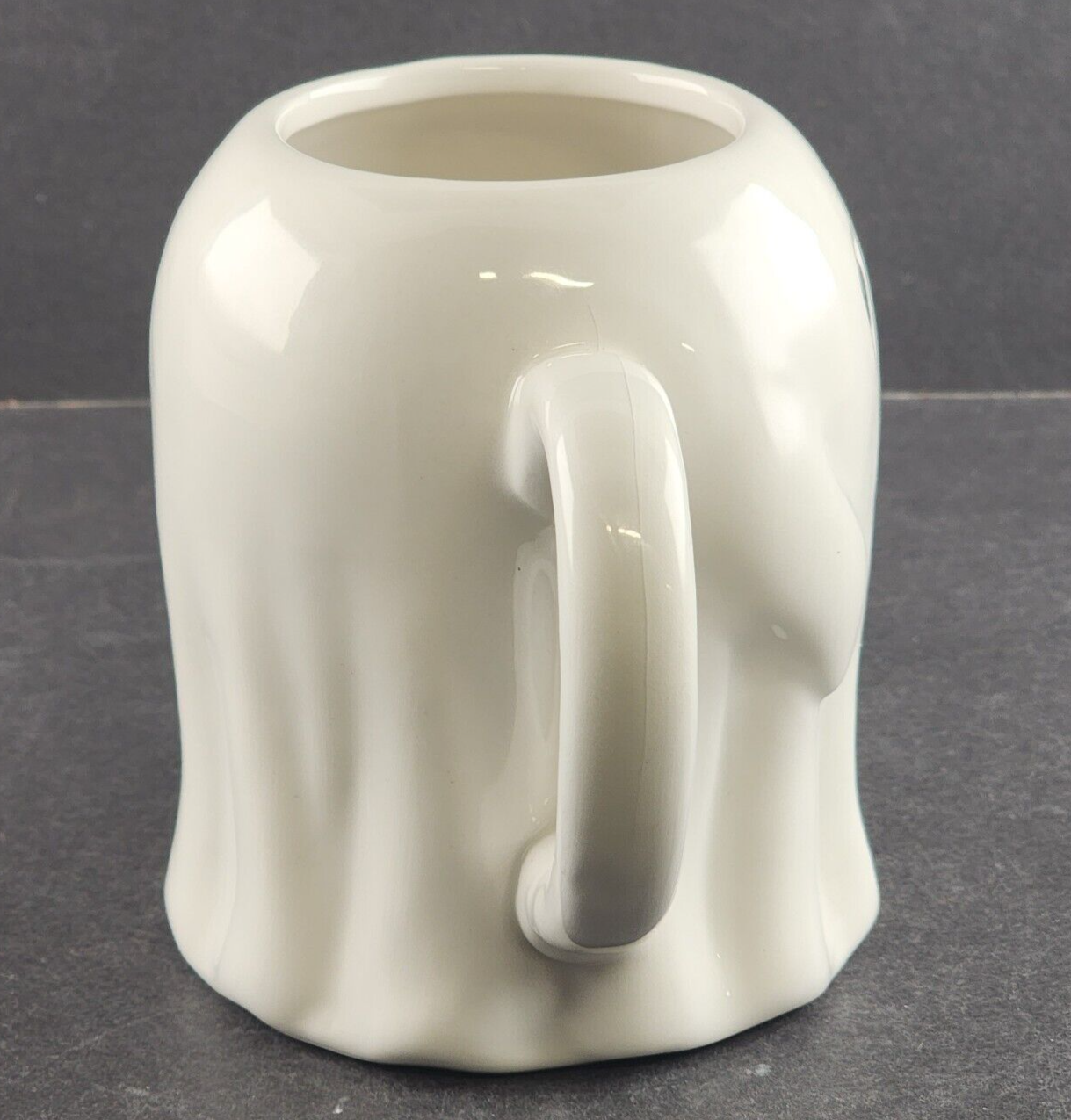Ghost Mug 16 oz Holding a Jack-O-Lantern Halloween Scary Cup White 4.5" Tall