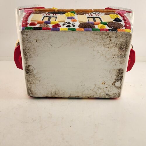 Ceramic Gingerbread House Cookie Jar Painted 13" Duncan Enterprises Vintage 1970