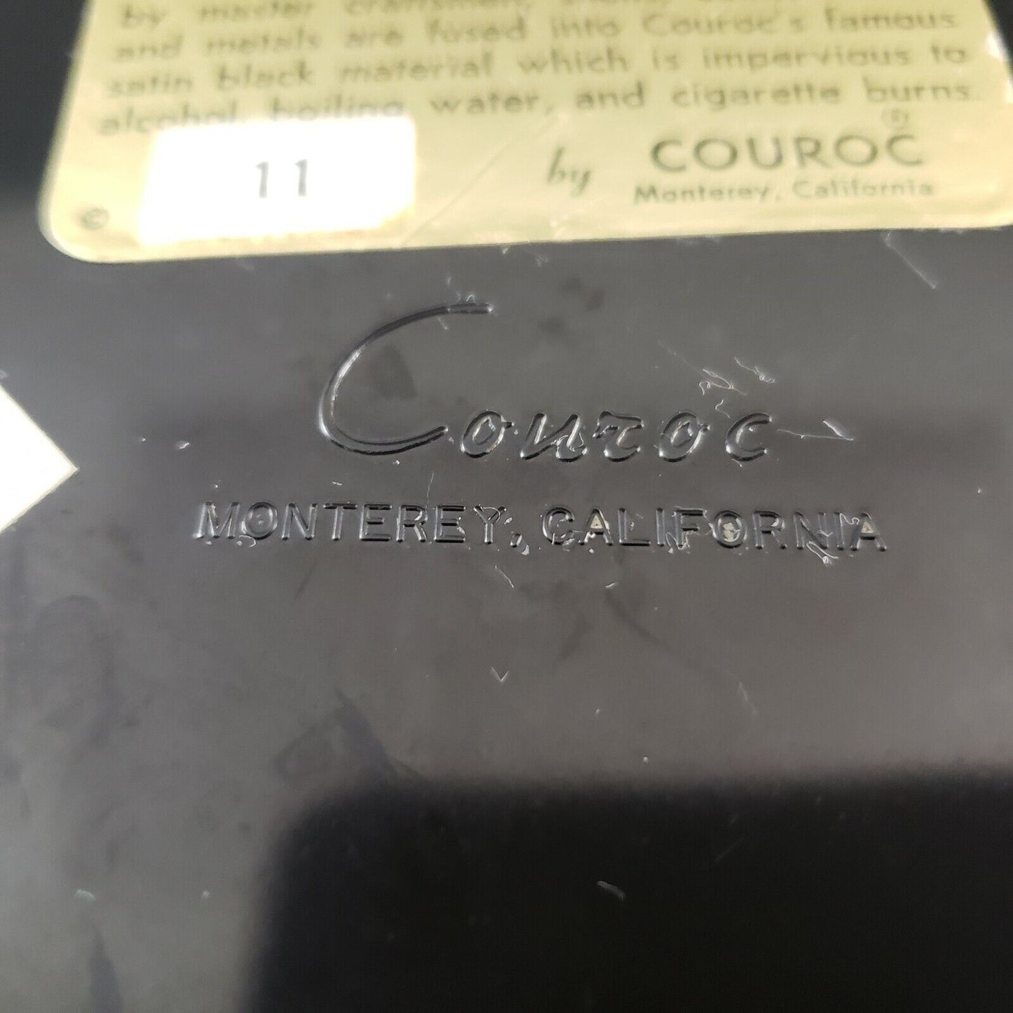 Couroc of Monterey Tray Black Lacquer Red Cardinal Branch 12½” x 9½”