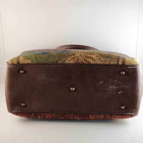 Ricardo Beverly Hills Palm Trees Tapestry Carpet Carry On Bag Overnight Vintage