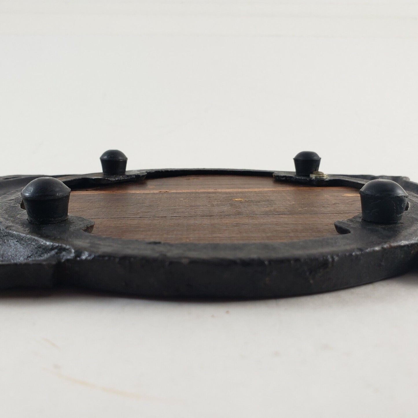 Pig Shaped Trivet Cast Metal Wood Hot Plate Wall Hanging Vintage 1970s Farmhouse