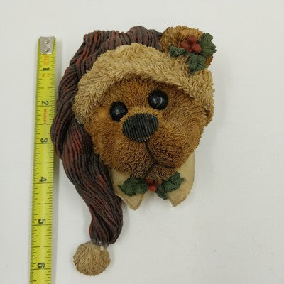 Boyds Bears & Friend Resin Edmund Deck the Halls Wall Hang 20th Anniversary 1997