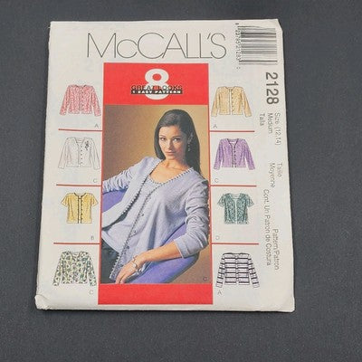 McCall's 2128 Sewing Pattern 1999 Uncut Misses Cardigan & Top Size 12-14 M