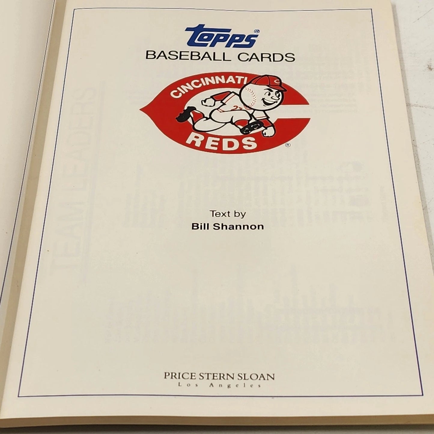 1988 Cincinnati Reds Topps Baseball Card Collectibles Book By Price Stern Sloan