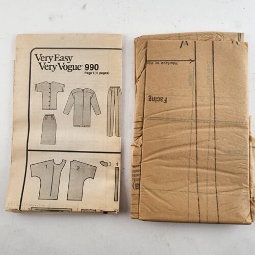 Viking 990 Vintage Sewing Pattern '87 Misses Jacket Blouse Skirt Pants Size 8-12