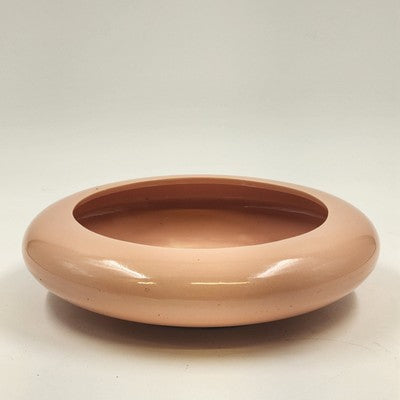 Cookson Ceramic Pottery Round Glossy Peach Bowl Planter 8"x2.5" CP 22-7 USA