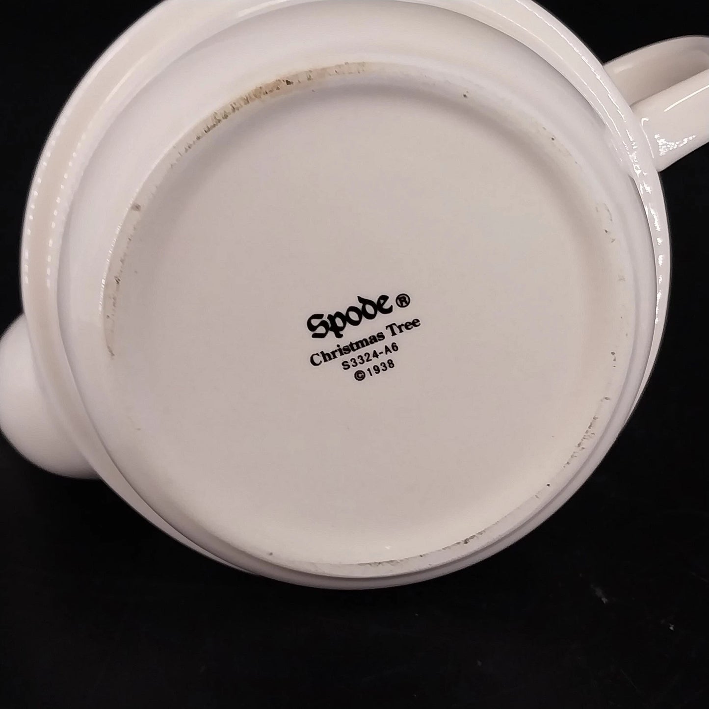 Spode Christmas Tree Teapot Lid Holly Gifts Stoneware England S3324-A6 Vintage