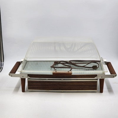 Salton Hotray H-130D Food Warming Plate Acrylic Hinged Cover 17x10" Surface Vtg