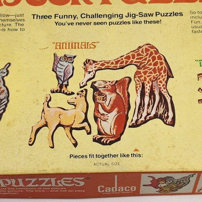 Cadaco Cluster Puzzle Figments Animals & Doodles 1977 Vintage Complete Set