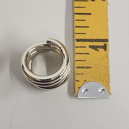 Classic Silver Tone Wrap Ring Round Bar Accent Fashion Jewelry Size 3 Vintage