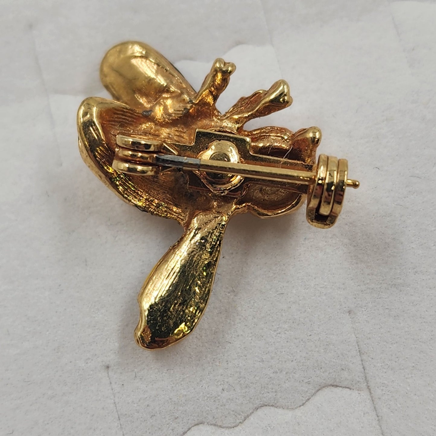 Bumble Bee Brooch Pin Gold & Black Enamel Bug Design Cute Fashion Accessory