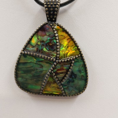 Lia Sophia Potpourri with Genuine Abalone and Bronze Corded Adjustable Necklace