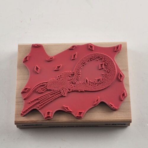 Stampabilities Wooden Mounted Rubber Stamp Balloon Ride Design/Pattern Vintage