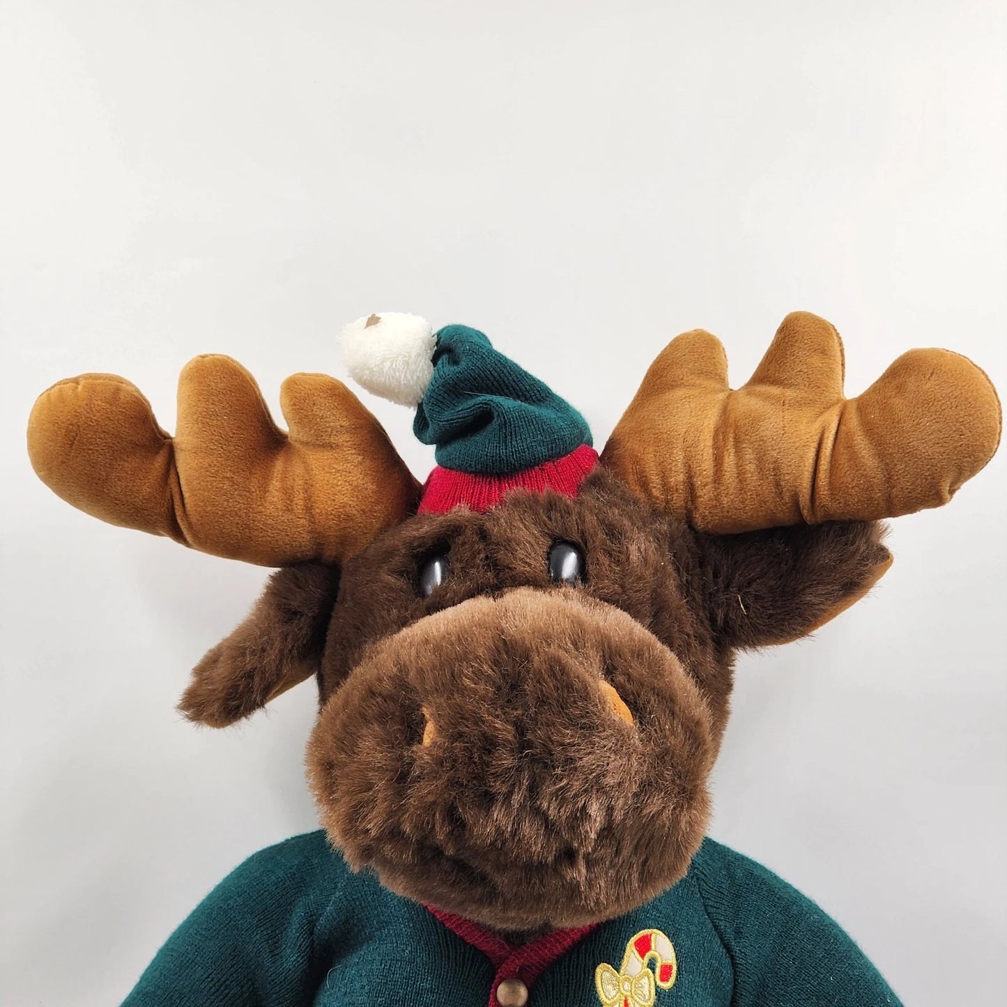 Prima Creations Cuddly Moose Plush 18" Sitting Christmas Sweater Holiday Decor