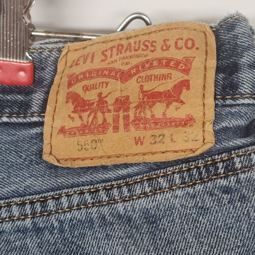 Levi's 550 Men's Jeans 32 x 32 Classic Relaxed Fit Blue Medium Stonewash Red Tab
