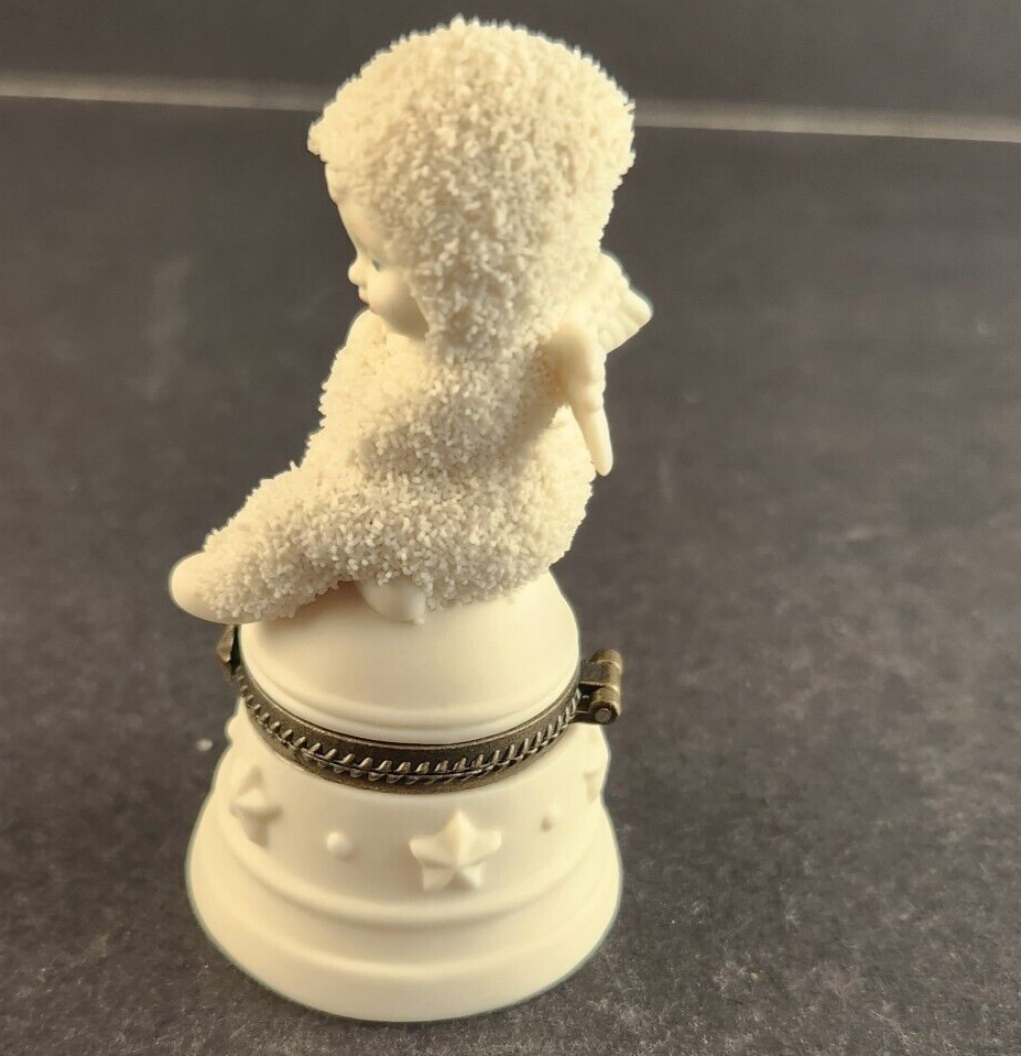 Snowbabies Dept 56 Bisque Hinged Box I'LL RING FOR YOU 68928 Retired 7"