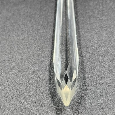 4 Icicle Spear Crystal Faceted Glass Prisms 3" L & Octagon Accent Wire Connector