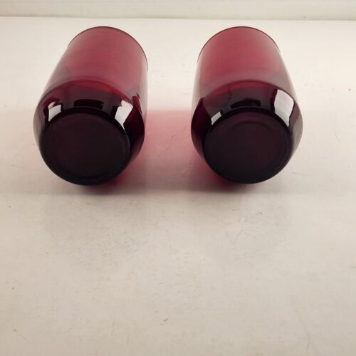 Set of 2 Anchor Hocking Royal Ruby Red Flat Tapered Tumbler Glass 5"