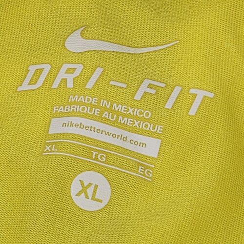 Nike Dri-Fit Short Sleeve T-Shirt Men's XL Polyester Yellow Reflective Trim