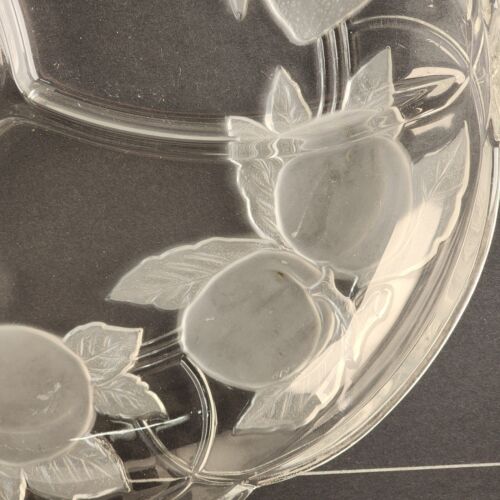 14" Sango Victoria & Beale 3-Part Clear Glass Platter Forbidden Fruit Pattern